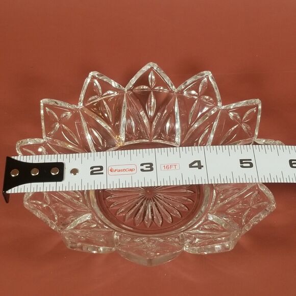 Federal Glass Petal 5 5/8" Round Bowl Dish 12-Point Star Flower Cross Starburst - Picture 5 of 8